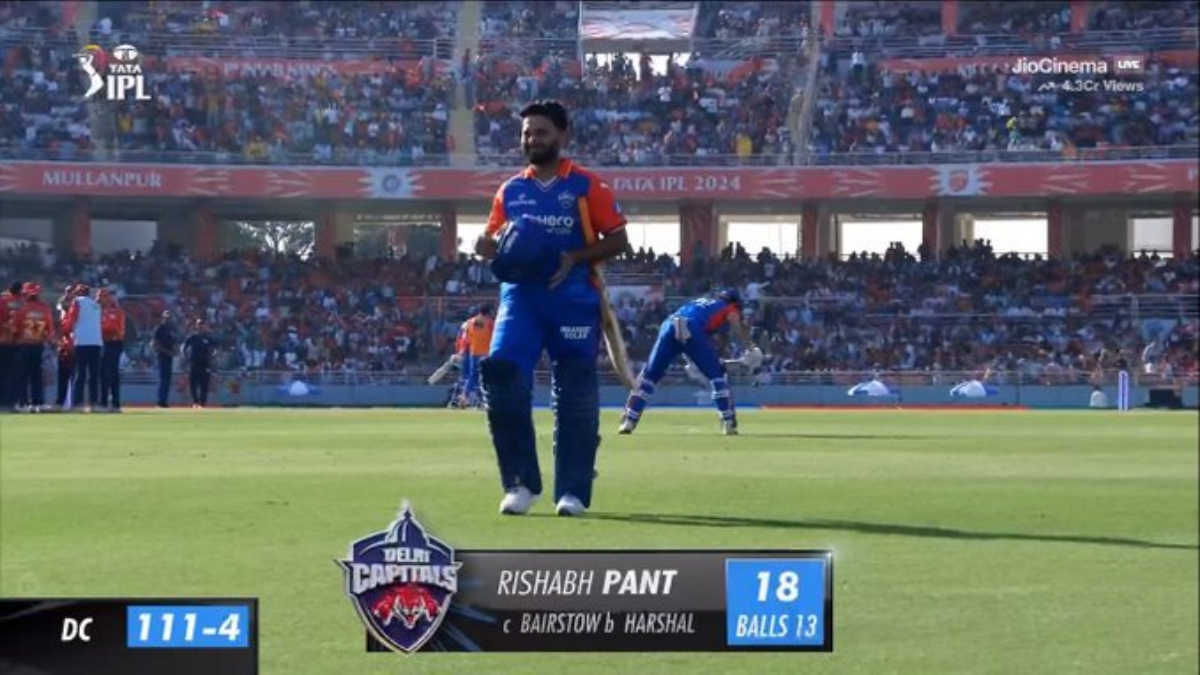 ipl-2024-rishabh-pant-plays-quick-cameo-on-comeback-gets-dismissed-by-harshal-patel-during-pbks-vs-dc-match